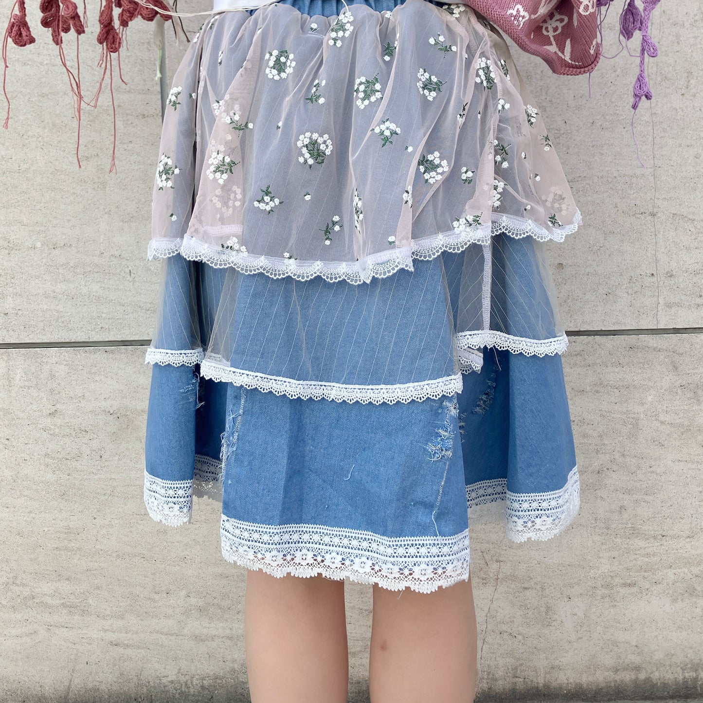 layered skirt / Denim / レイヤードスカート