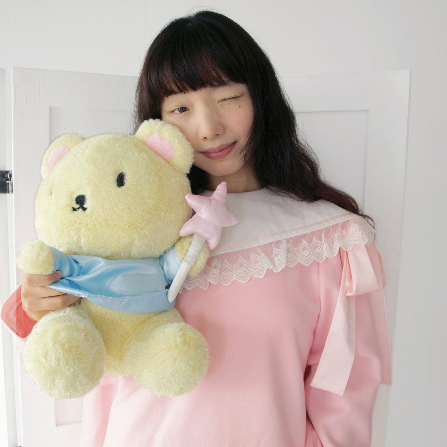 PIANO GIRL WOOL / PINK / レースカラードレス