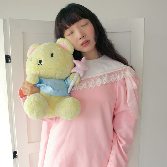 PIANO GIRL WOOL / PINK / レースカラードレス