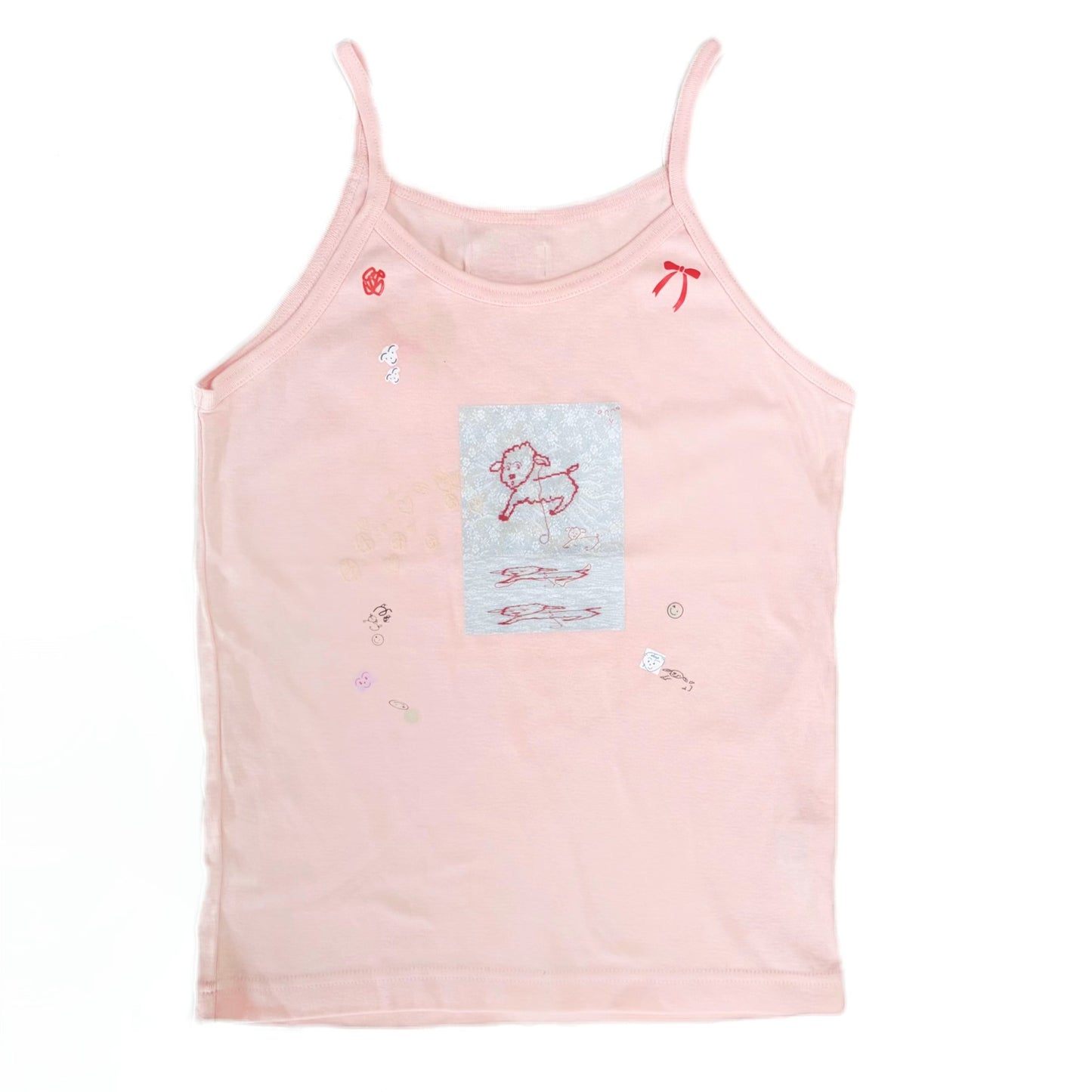 【SHEEP SOUVENIR】sheep is always here camisole / pink / プリントキャミソール