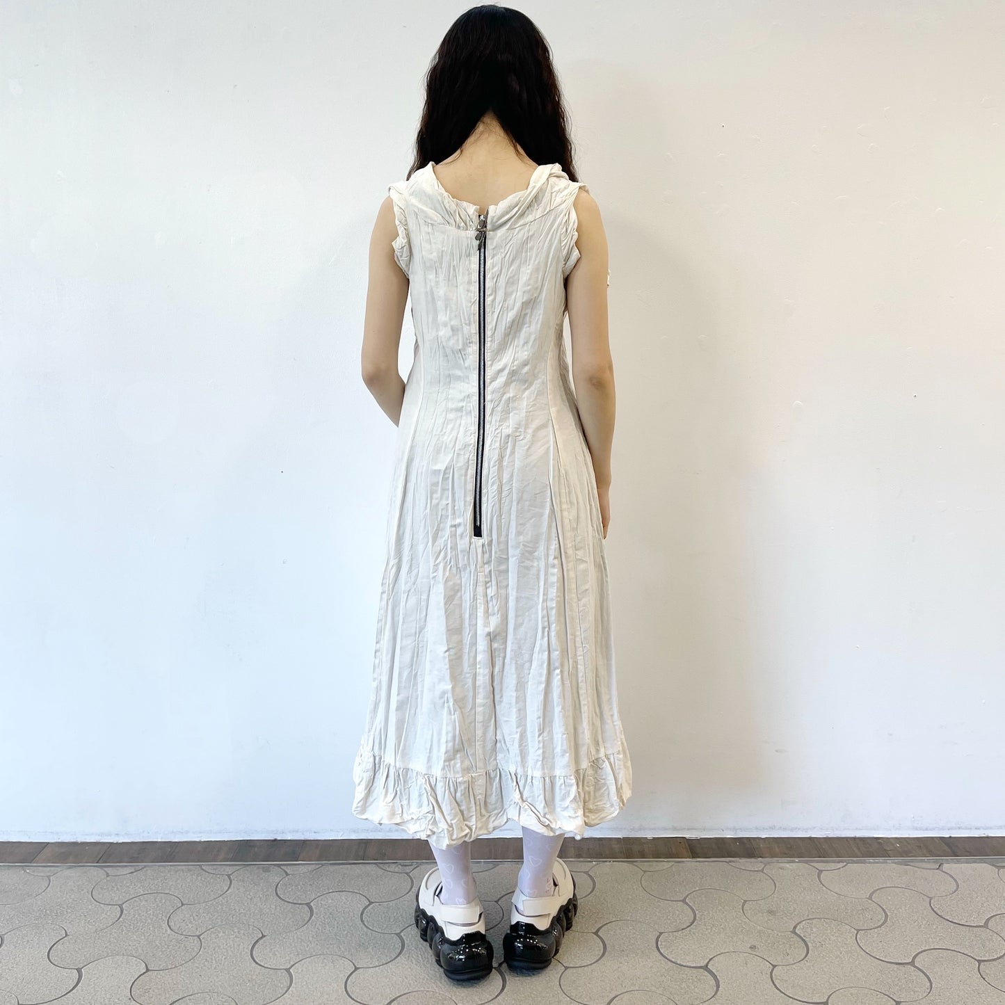 collapsed dress / black / ウォッシュ加工リバーシブルドレス