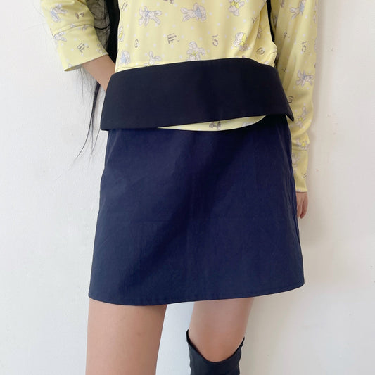 layer skirt / navy / レイヤーミニスカート