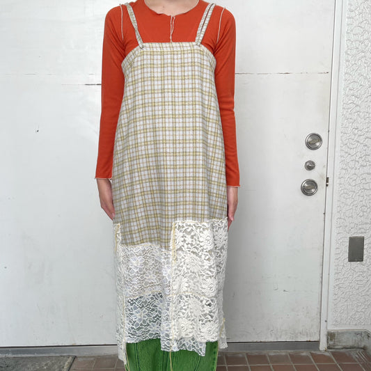 camisole dress / light gray x yellow / キャミソールドレス