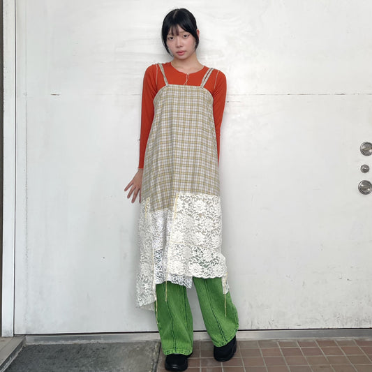 camisole dress / light gray x yellow / キャミソールドレス