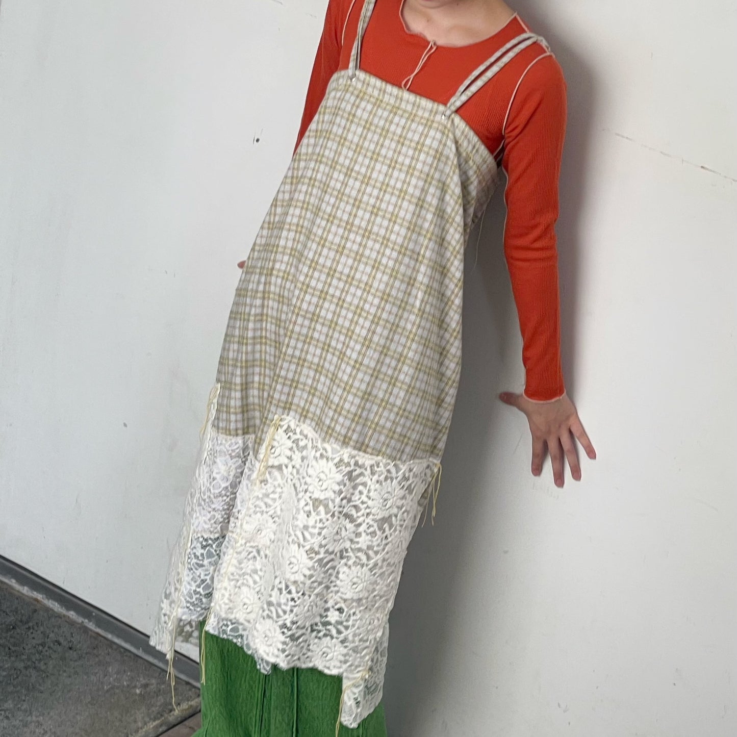 camisole dress / light gray x yellow / キャミソールドレス