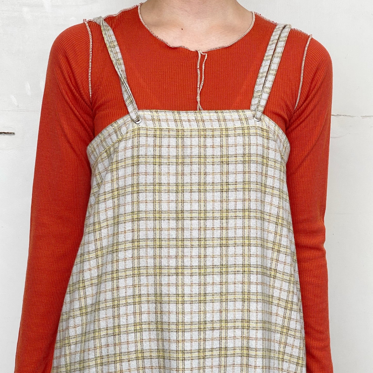 camisole dress / light gray x yellow / キャミソールドレス