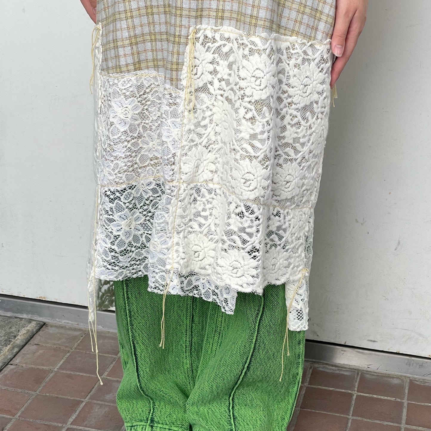 camisole dress / light gray x yellow / キャミソールドレス