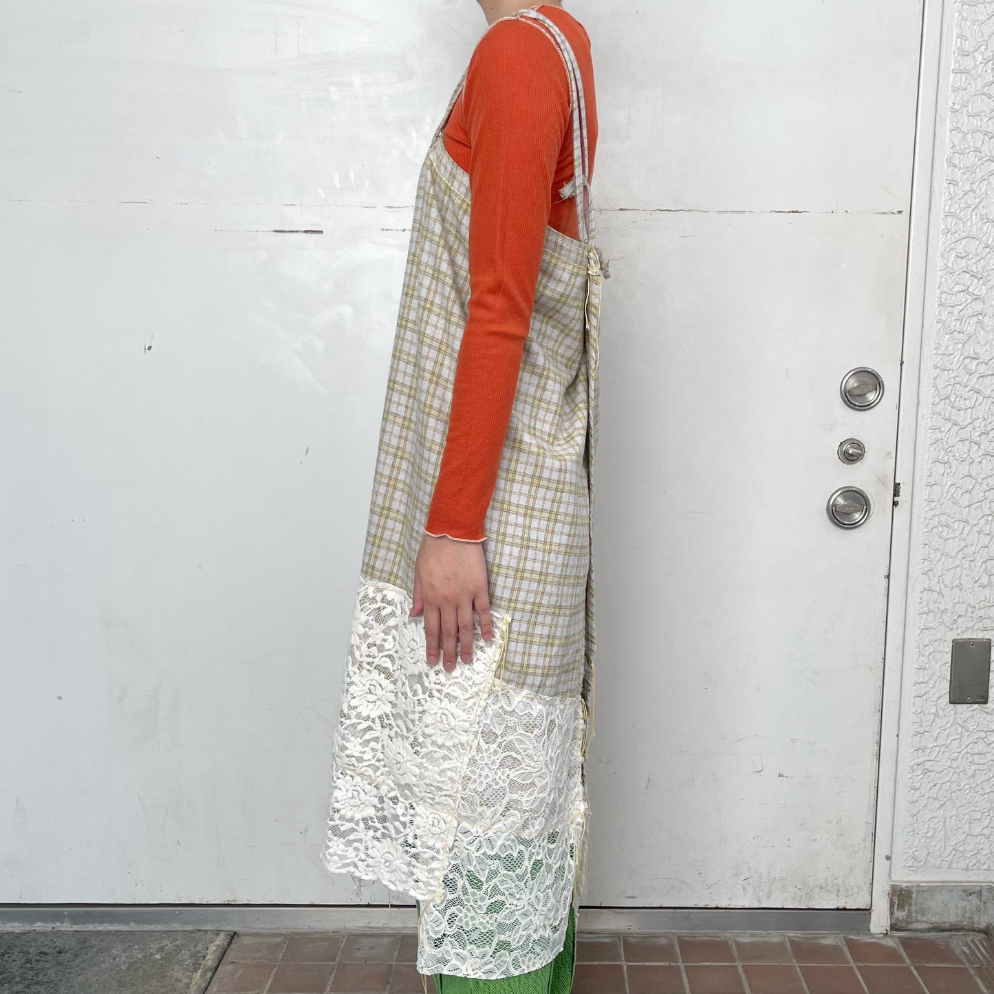 camisole dress / light gray x yellow / キャミソールドレス