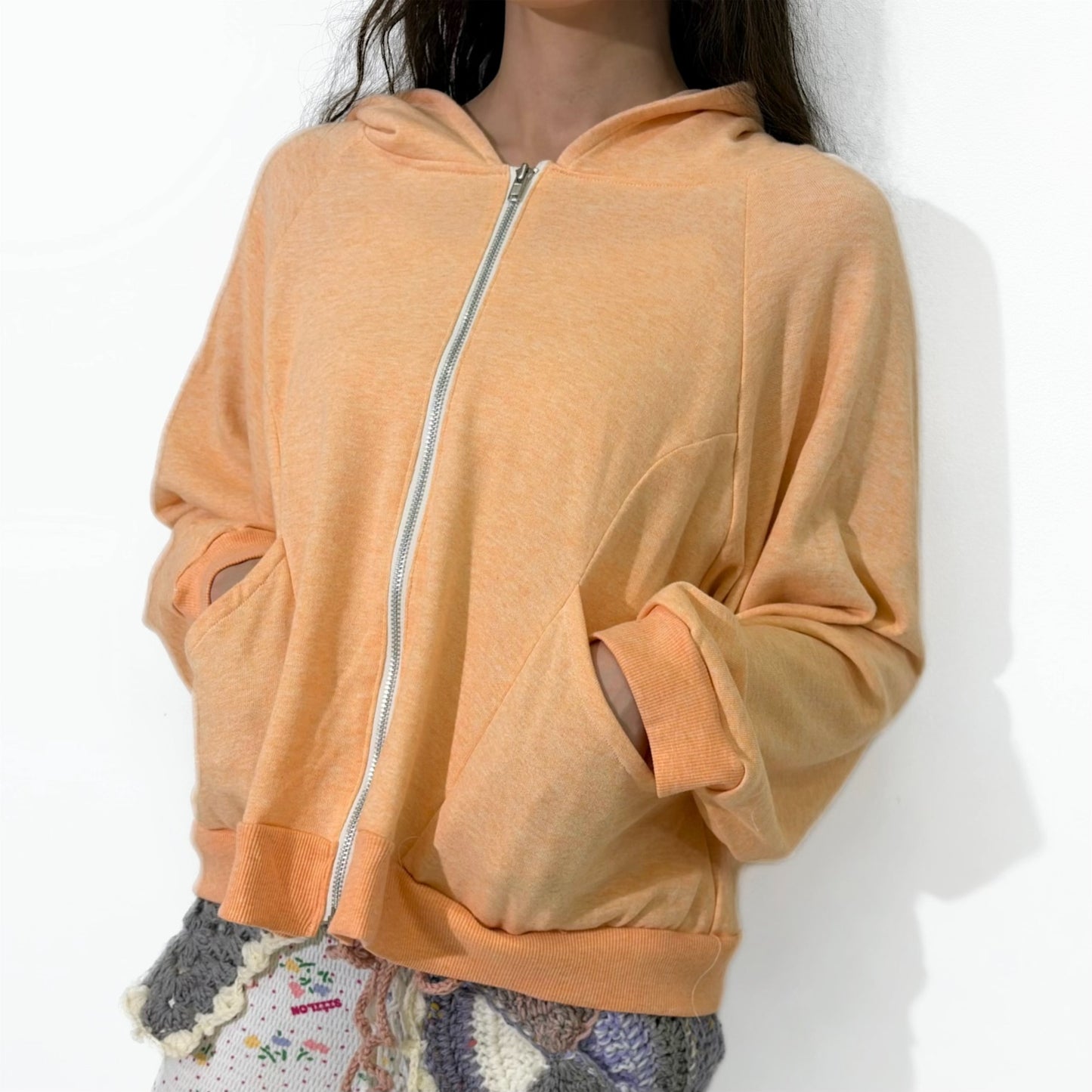 Zip hoodie / Orange / ジップフーディー