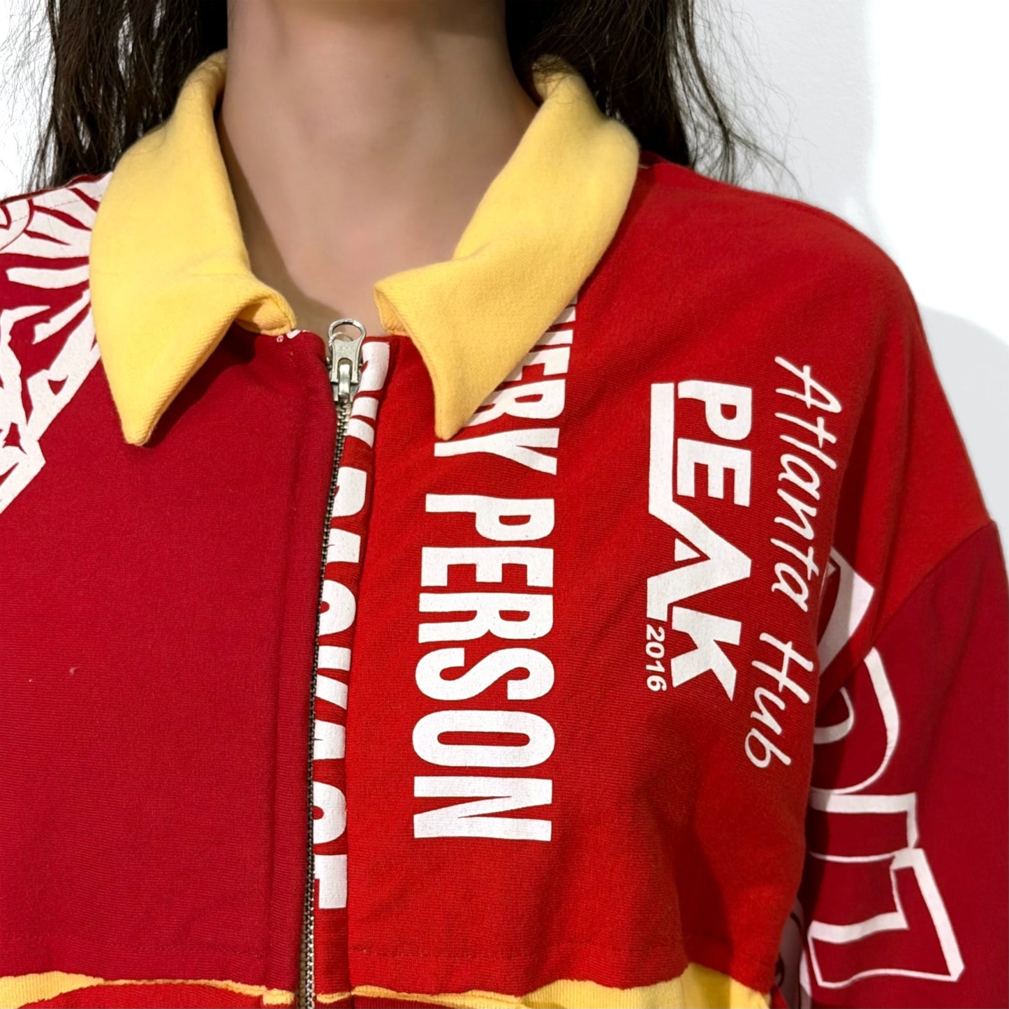 Fissure Drizzler Jacket / Yellow × Red / スウェットブルゾン