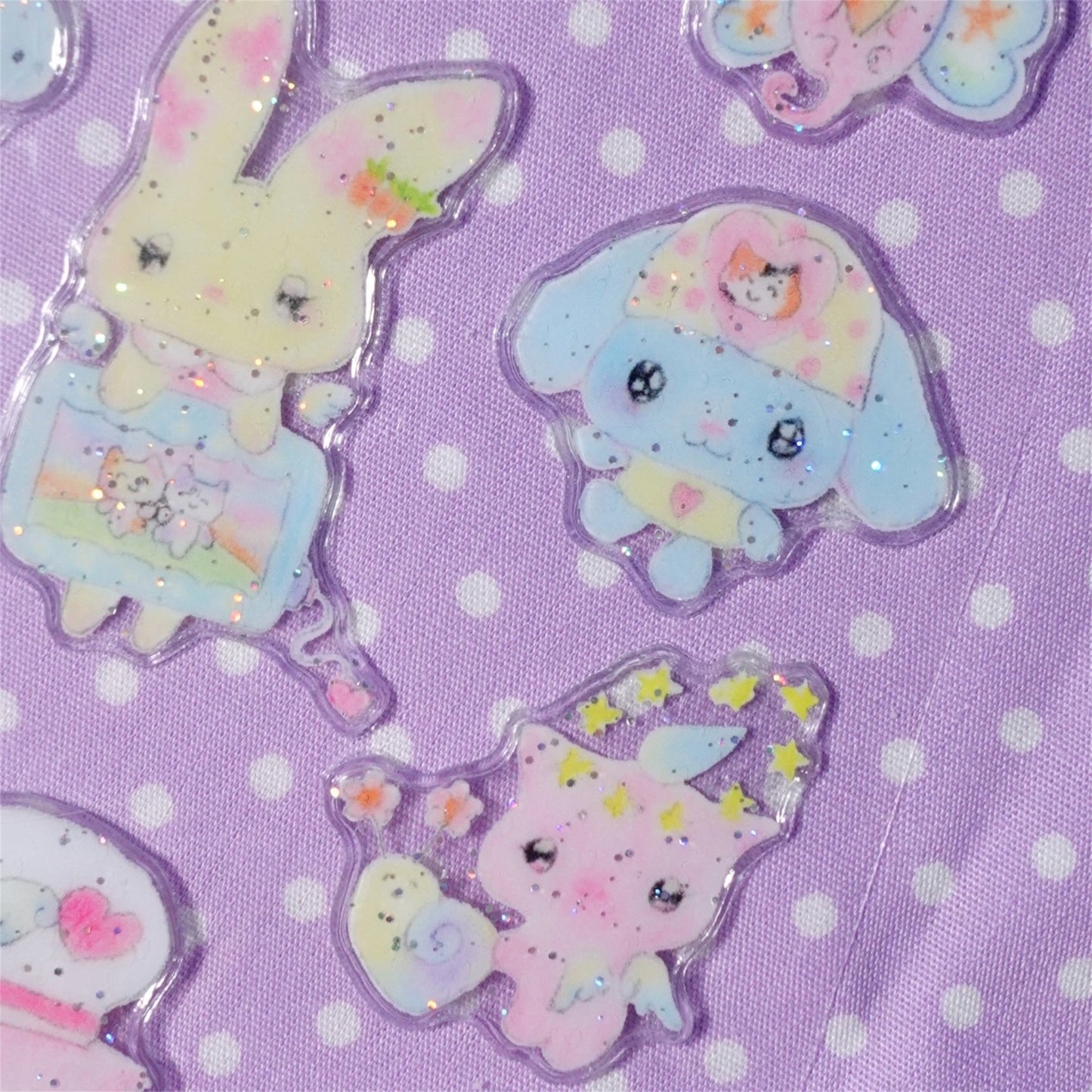 【peco】PVC Glitters Sticker - Bunny Friends / ステッカー
