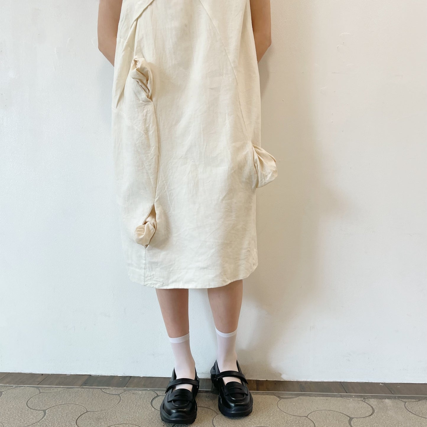 pocket dress / white / ポケットドレス