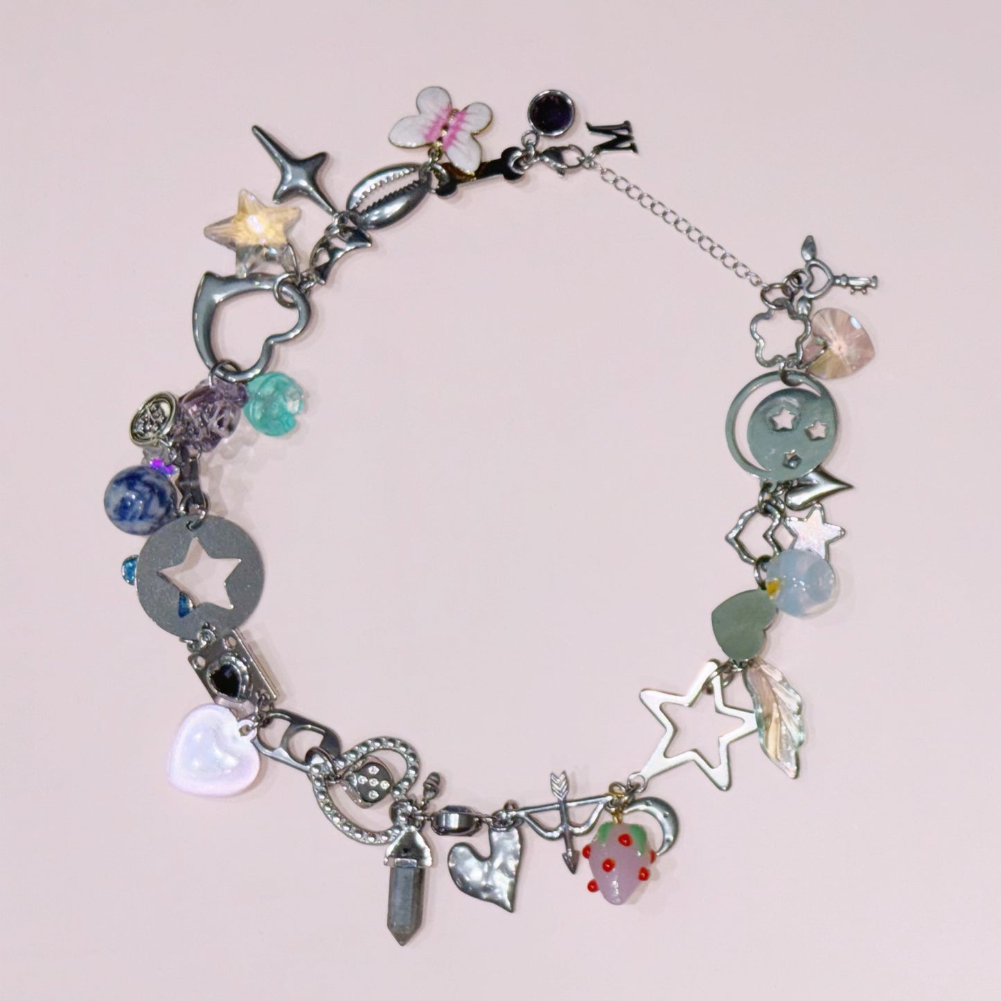 Optic Charm Necklace / Silver × pastel / チャームネックレス