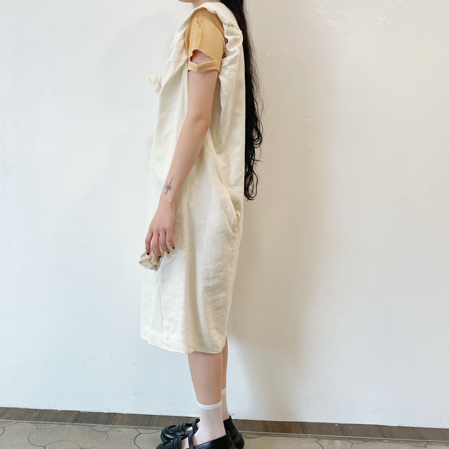 pocket dress / white / ポケットドレス