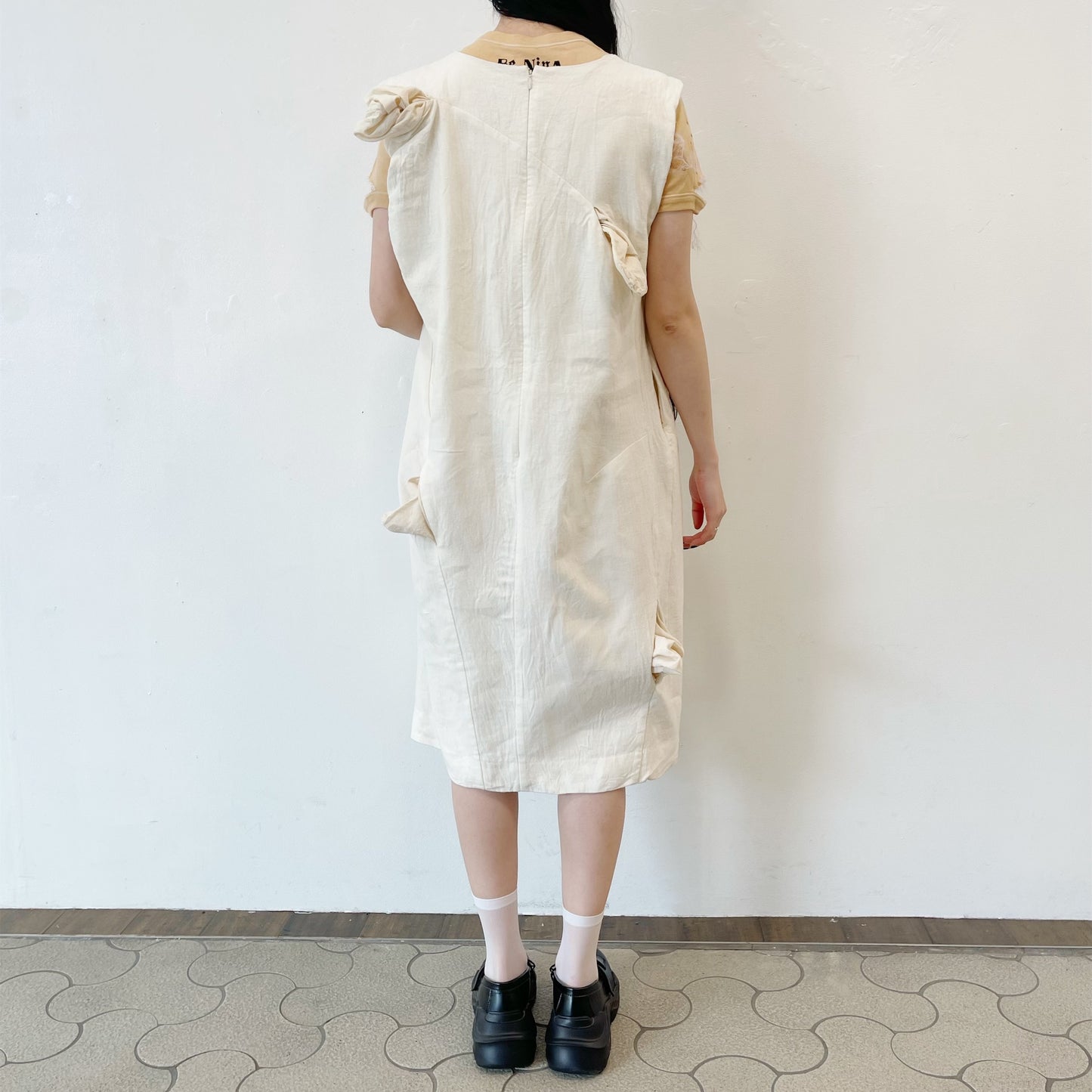 pocket dress / white / ポケットドレス