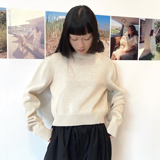 Sherpa airy knit sweater / ECRU / クリームニットセーター