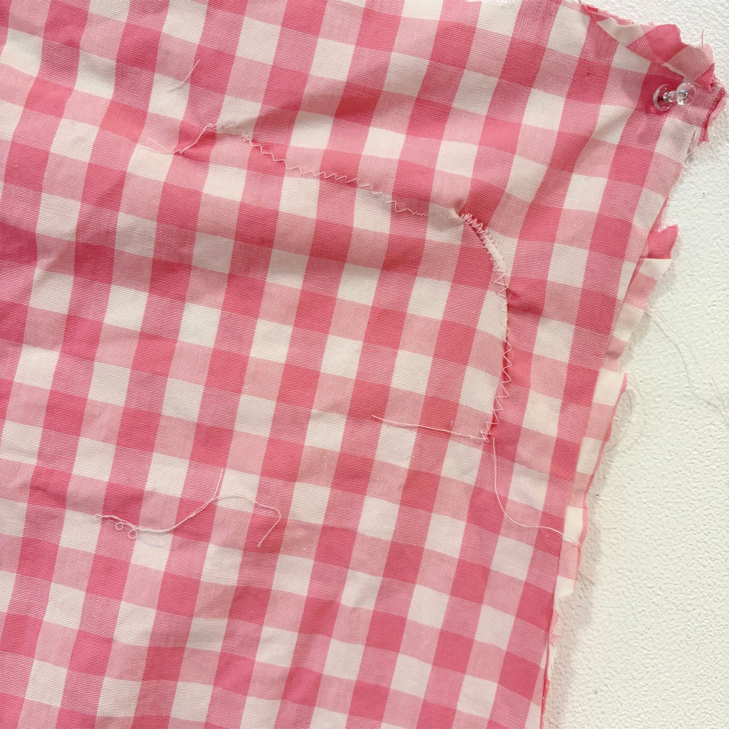 pink check fabric / ファブリック