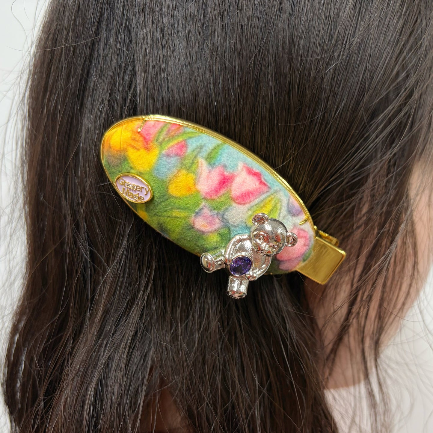 Puppet Print Series -hairclip / garden / プリントヘアクリップ