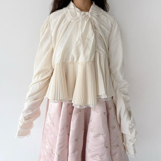 CHILDISH PLEATS SHIRT / IVORY / ユニークプリーツシャツ