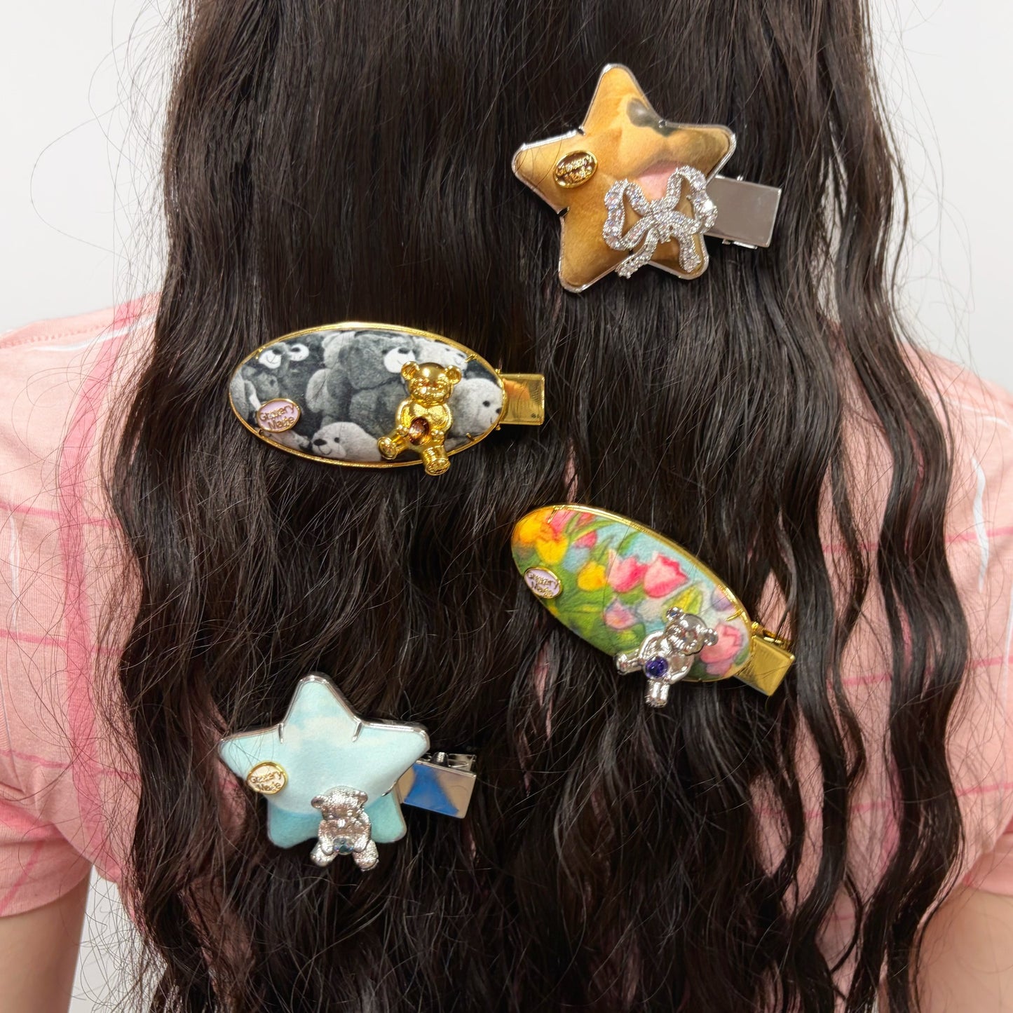 Puppet Print Series -hairclip / garden / プリントヘアクリップ