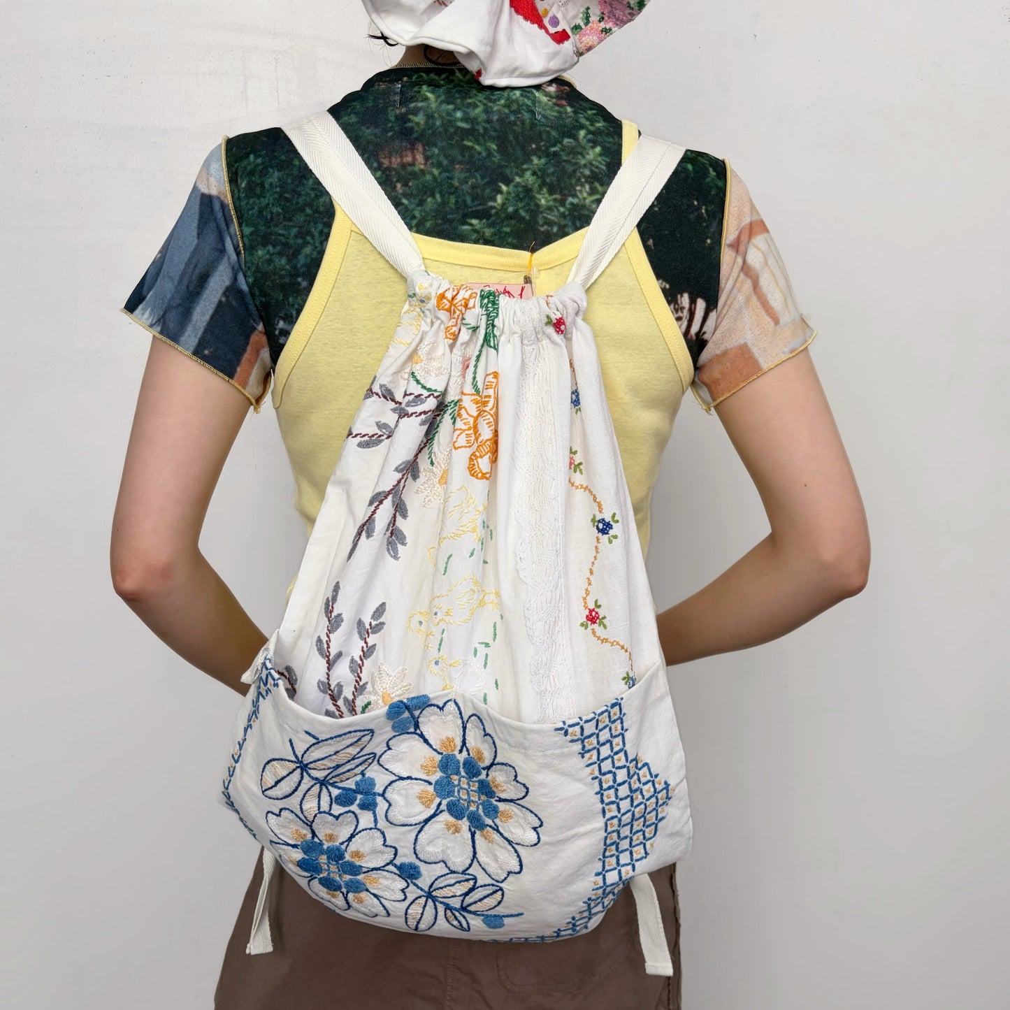 TABLECLOTH drawstring backpack / テーブルクロスバックパック