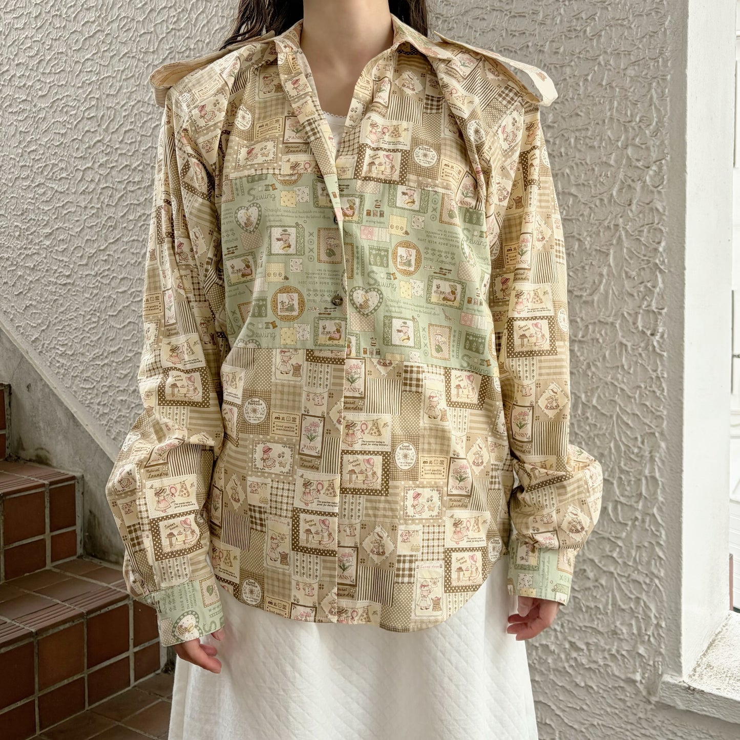 CARTOON MILITARY / BEIGE / ミリタリーシャツ