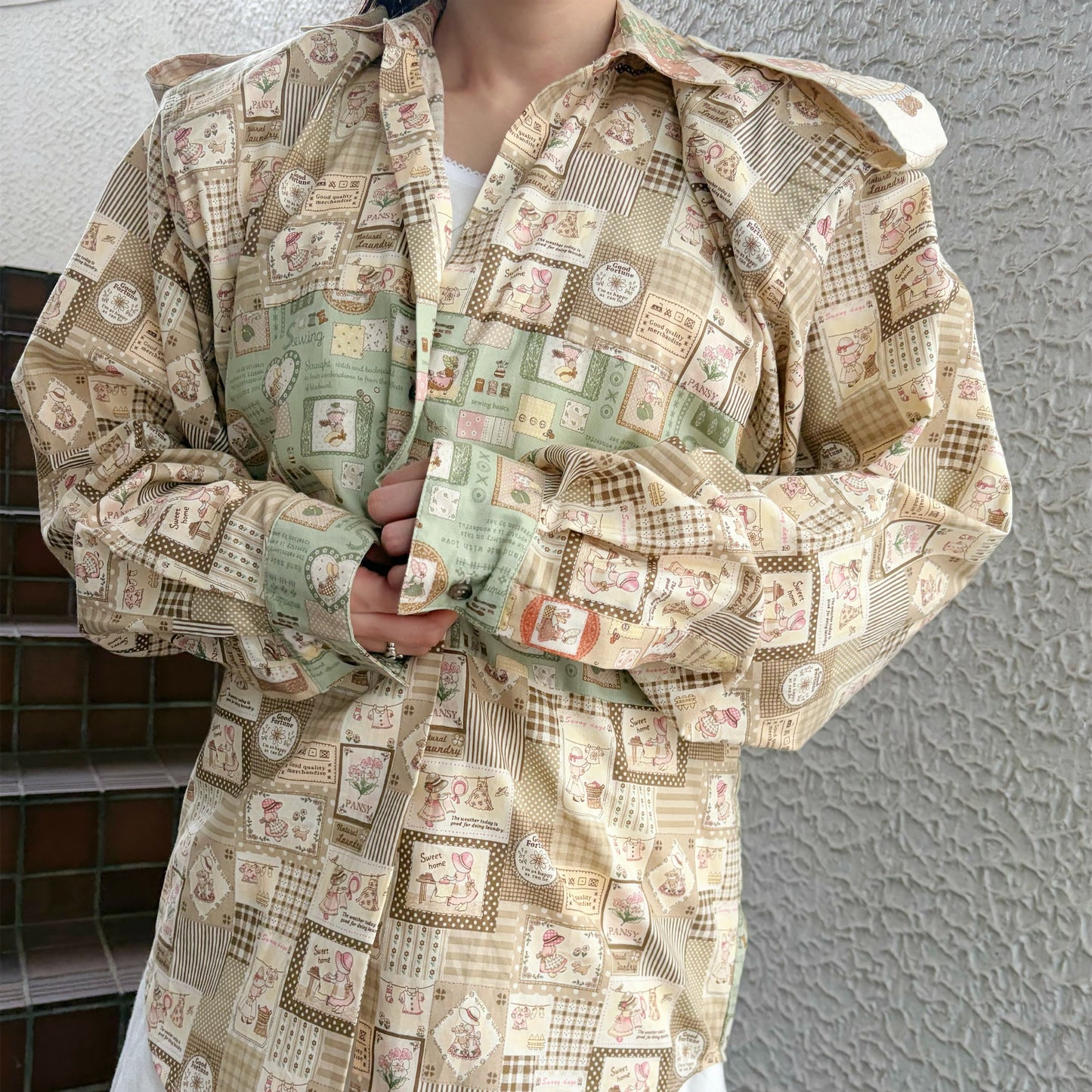 CARTOON MILITARY / BEIGE / ミリタリーシャツ