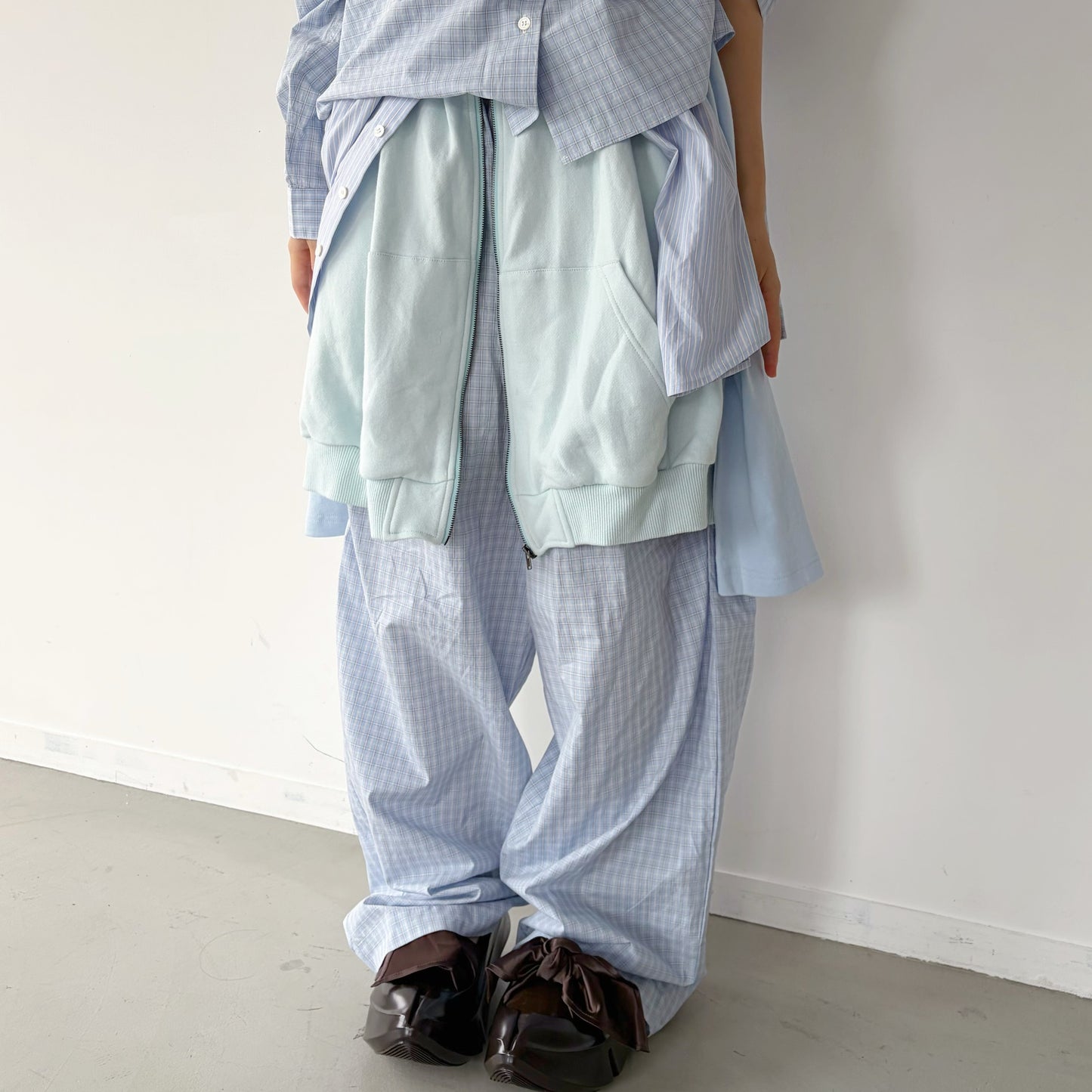 LAYERED PANTS / LIGHT BLUE / レイヤードパンツ