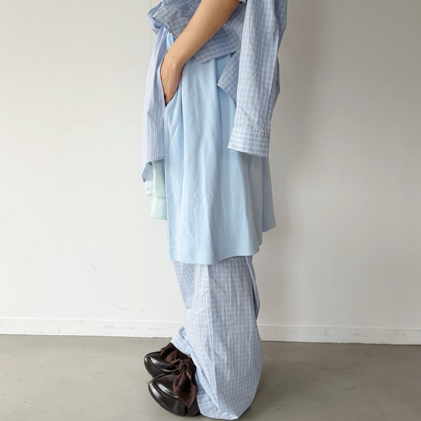 LAYERED PANTS / LIGHT BLUE / レイヤードパンツ
