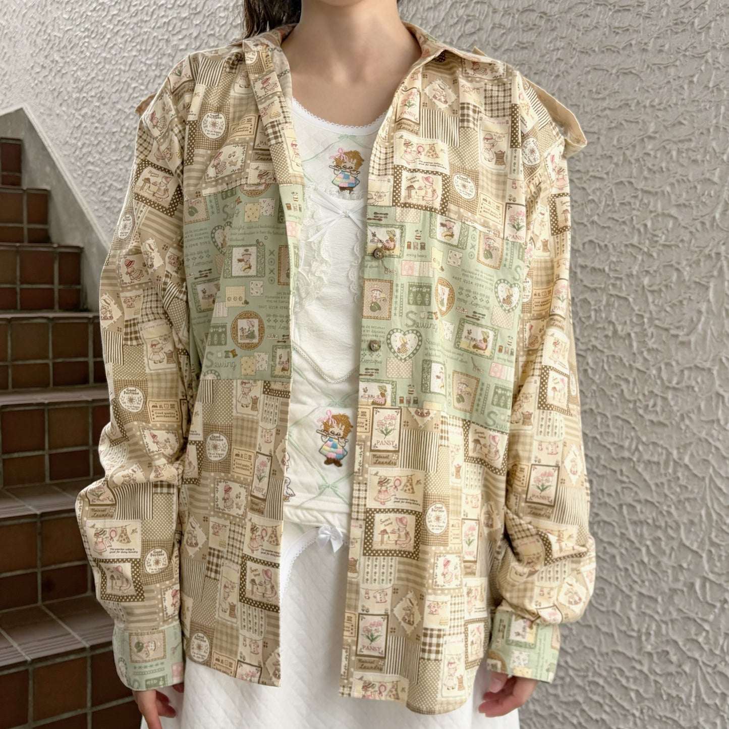 CARTOON MILITARY / BEIGE / ミリタリーシャツ
