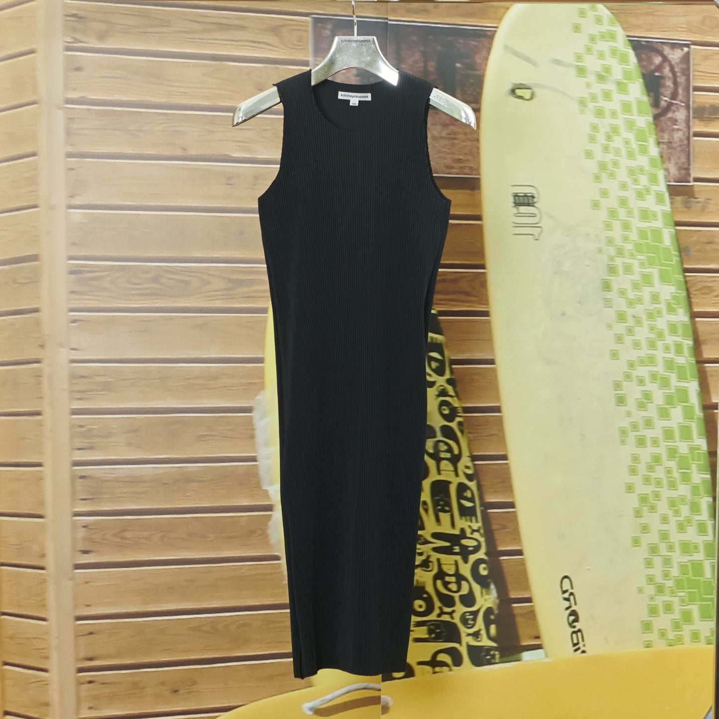 GHOST TODO DRESS *SHORTSLEEVE HIGHNECK +INNER / BLACK / チュールプリーツシアードレス