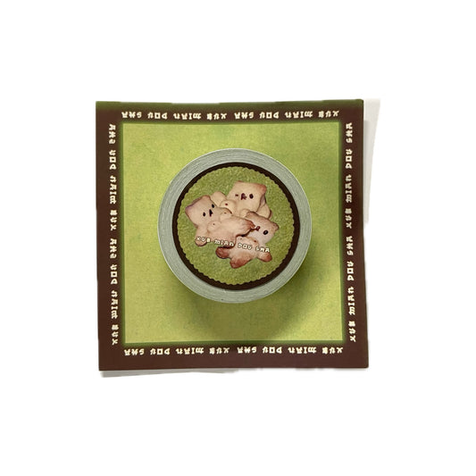 【xue mian dou sha】matcha bear masking tape / マスキングテープ