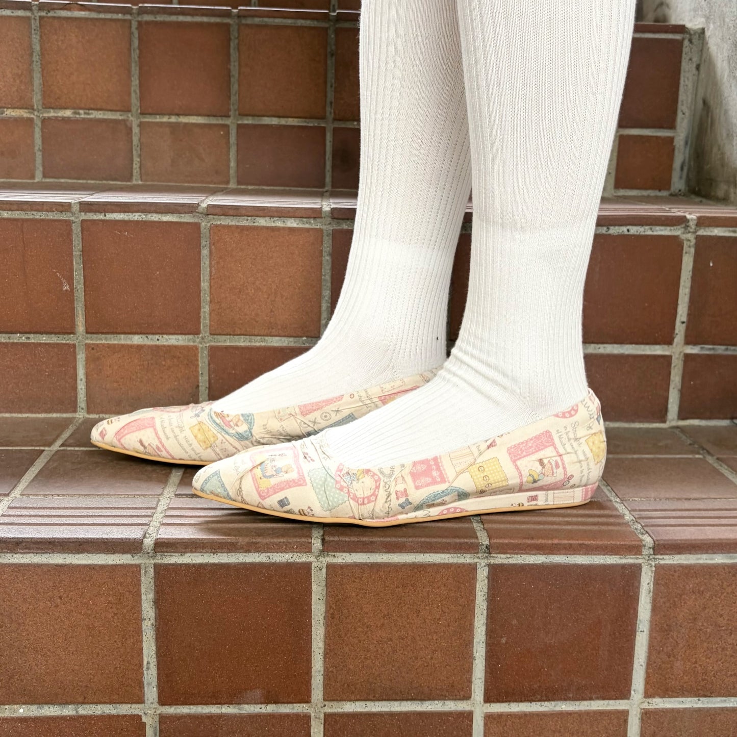 MAMA'S FLAT / PINK / プリントパンプス
