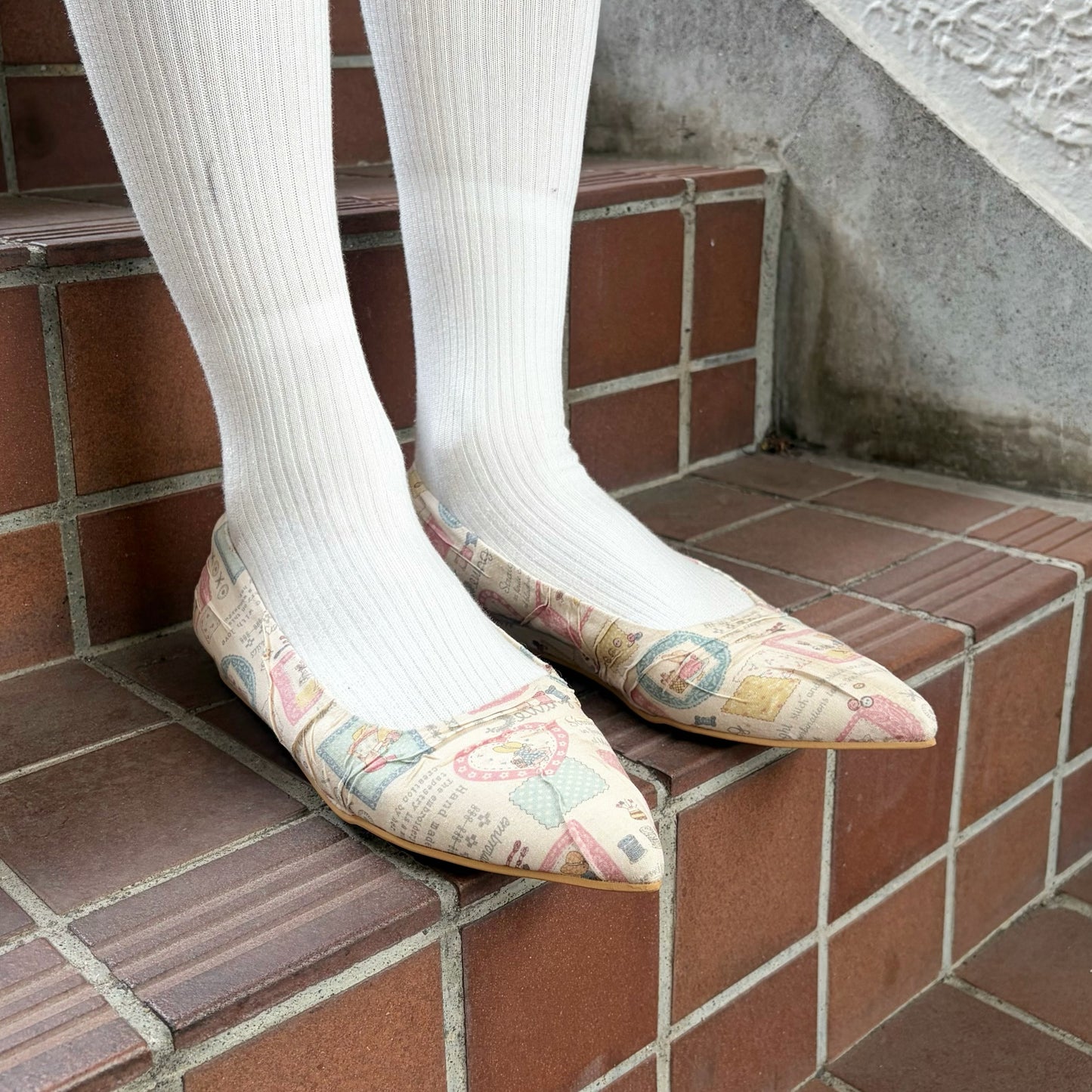 MAMA'S FLAT / PINK / プリントパンプス