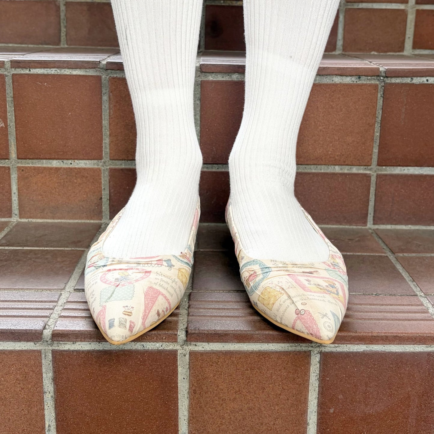 MAMA'S FLAT / PINK / プリントパンプス