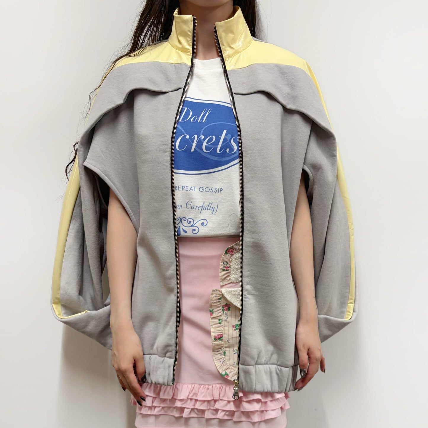 TWISTED TRACK JACKET / CREAM x GREY / ツイストトラックジャケット