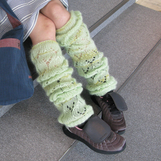 SEIKA silk mohair leg warmer / pale green / シルクモヘア レッグウォーマー