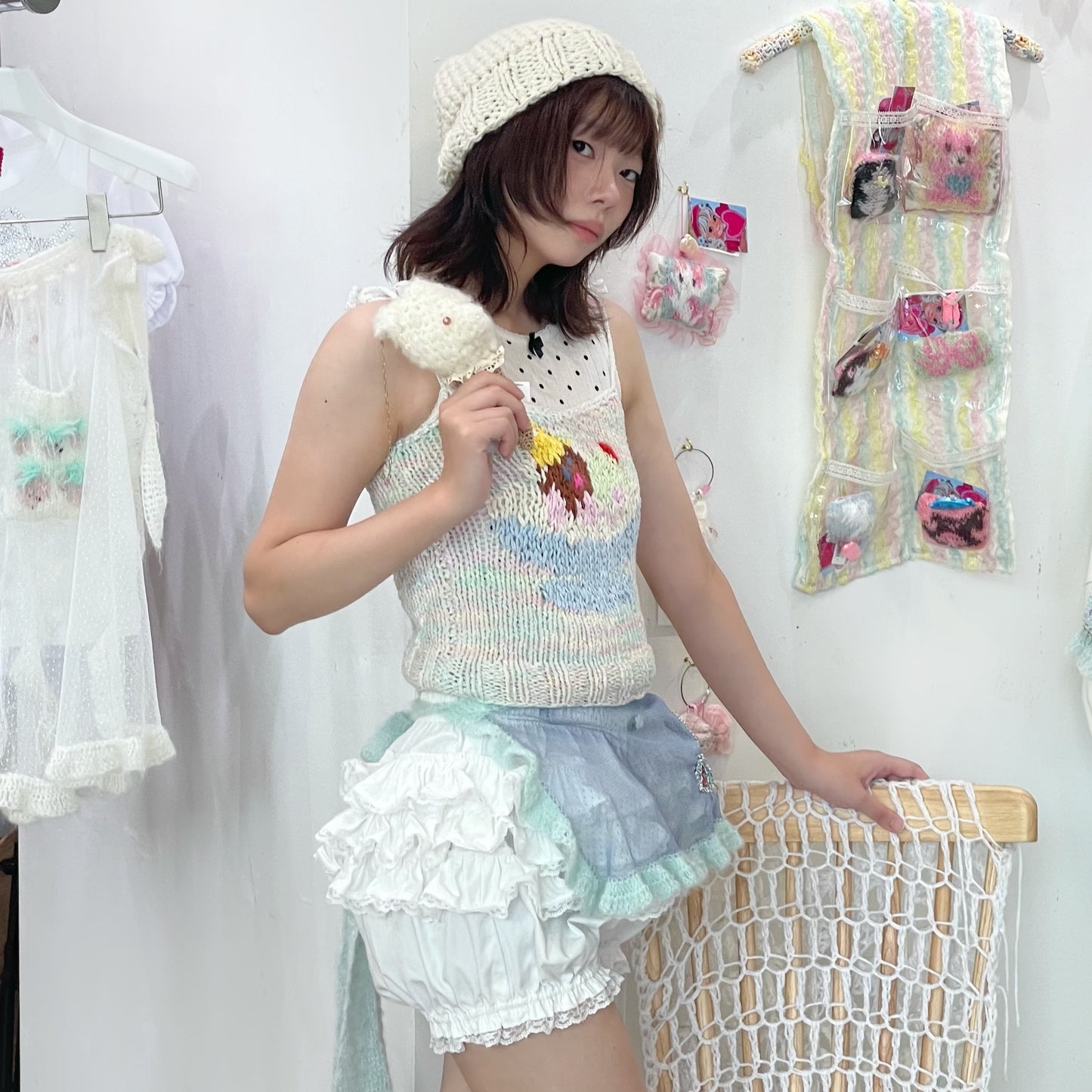 アイス camisole / cream mix / ニットキャミソール