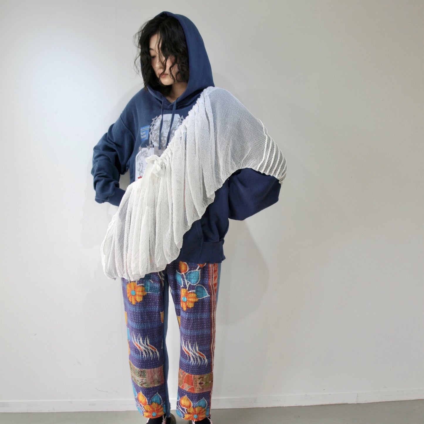 ONE-SIZE-FITS-HUMAN SKIRT / WHITE / メッシュニットスカート
