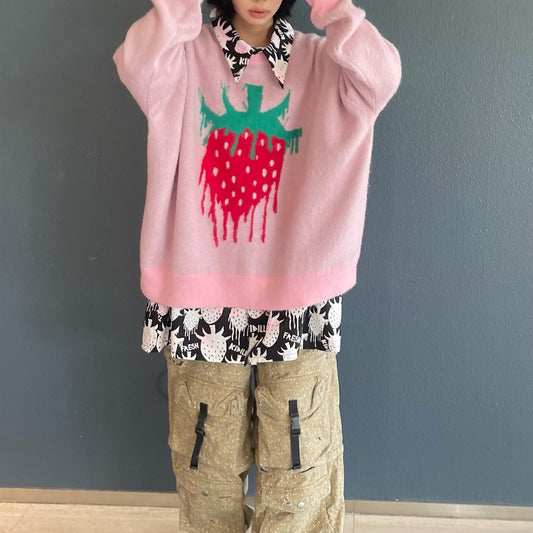 FRESH JACQUARD KNIT PULLOVER / PINK / ジャガードニットプルオーバー【Brett Westfallコラボレーション】