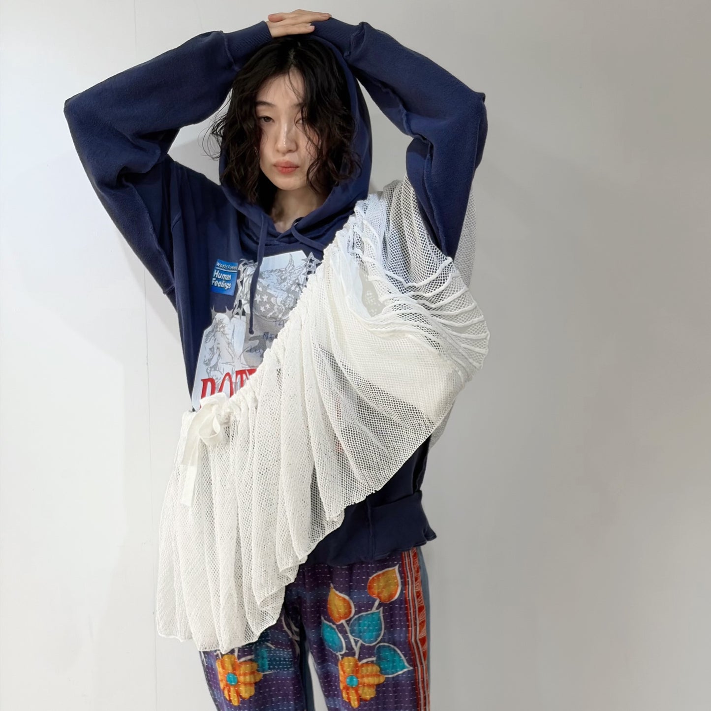 ONE-SIZE-FITS-HUMAN SKIRT / WHITE / メッシュニットスカート