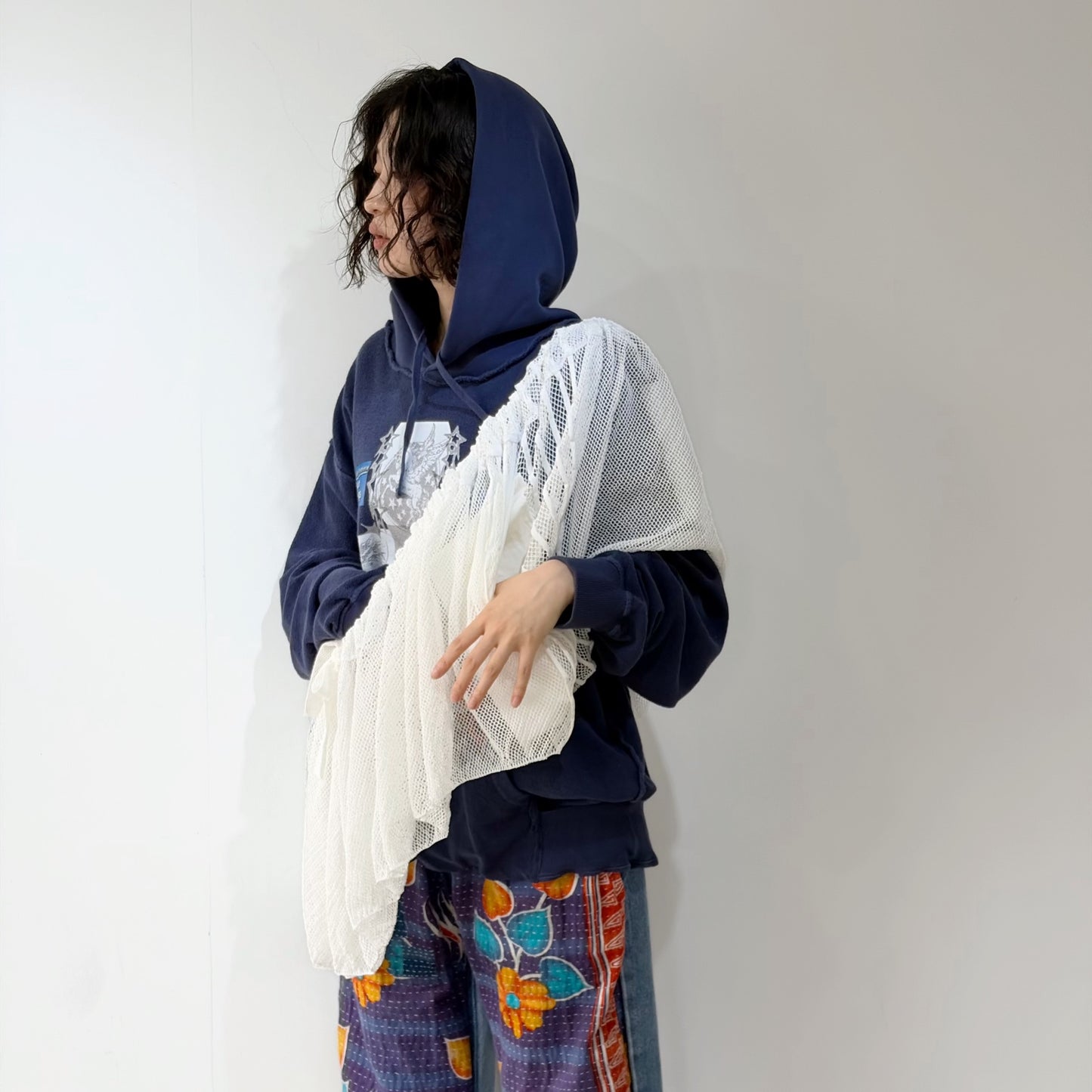 ONE-SIZE-FITS-HUMAN SKIRT / WHITE / メッシュニットスカート