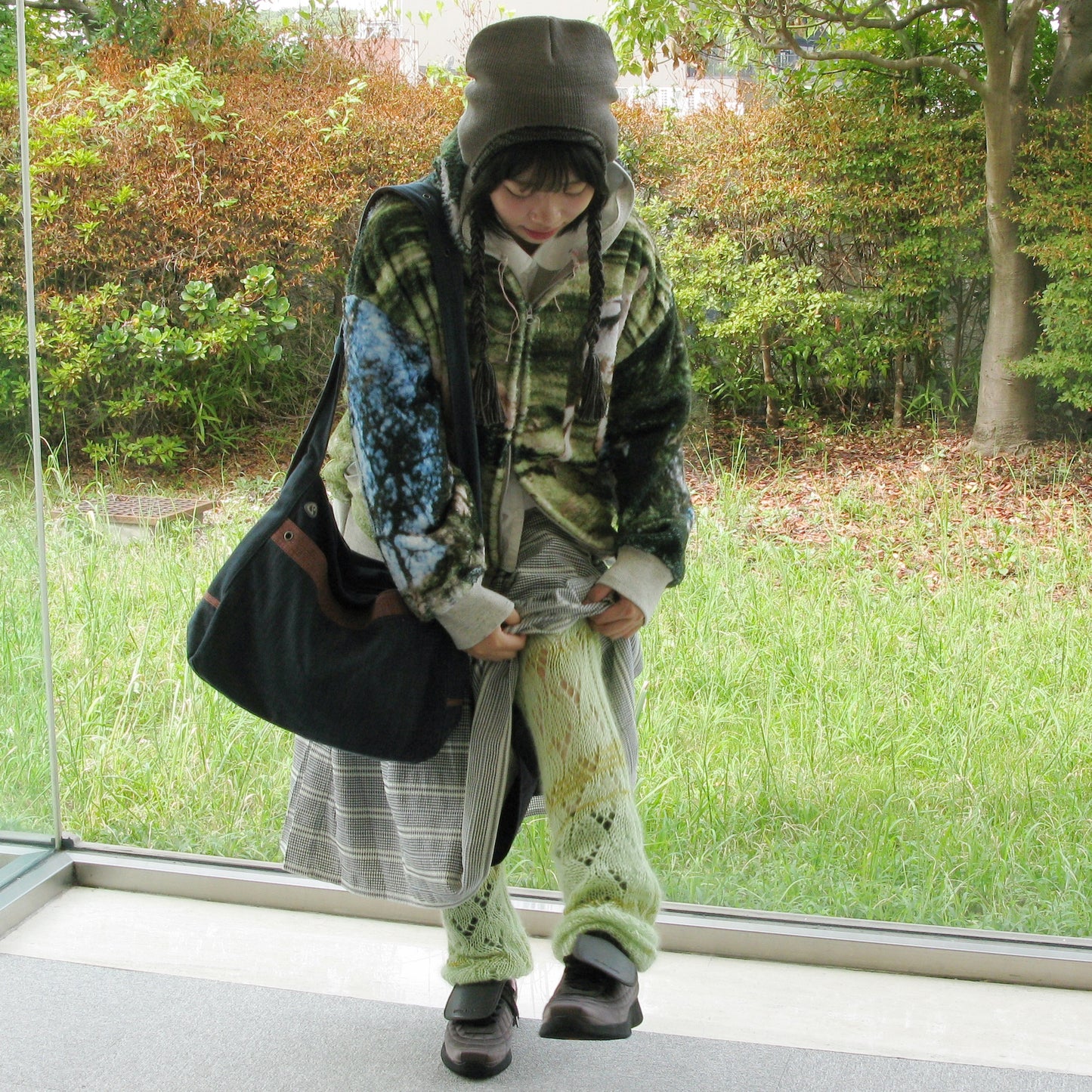 SEIKA silk mohair leg warmer / pale green / シルクモヘア レッグウォーマー