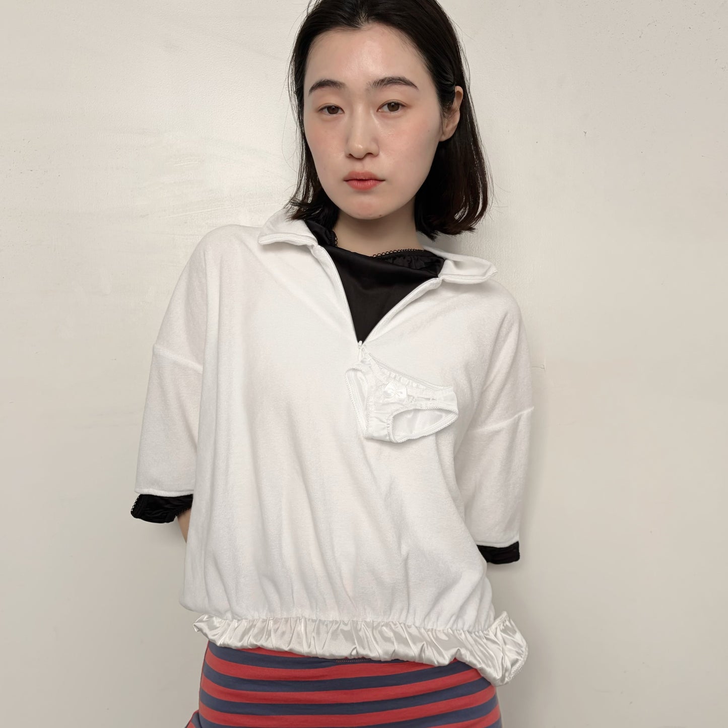 GYM UNIFORM TOPS WITH PANTY / WHITE / ジムユニフォームトップ