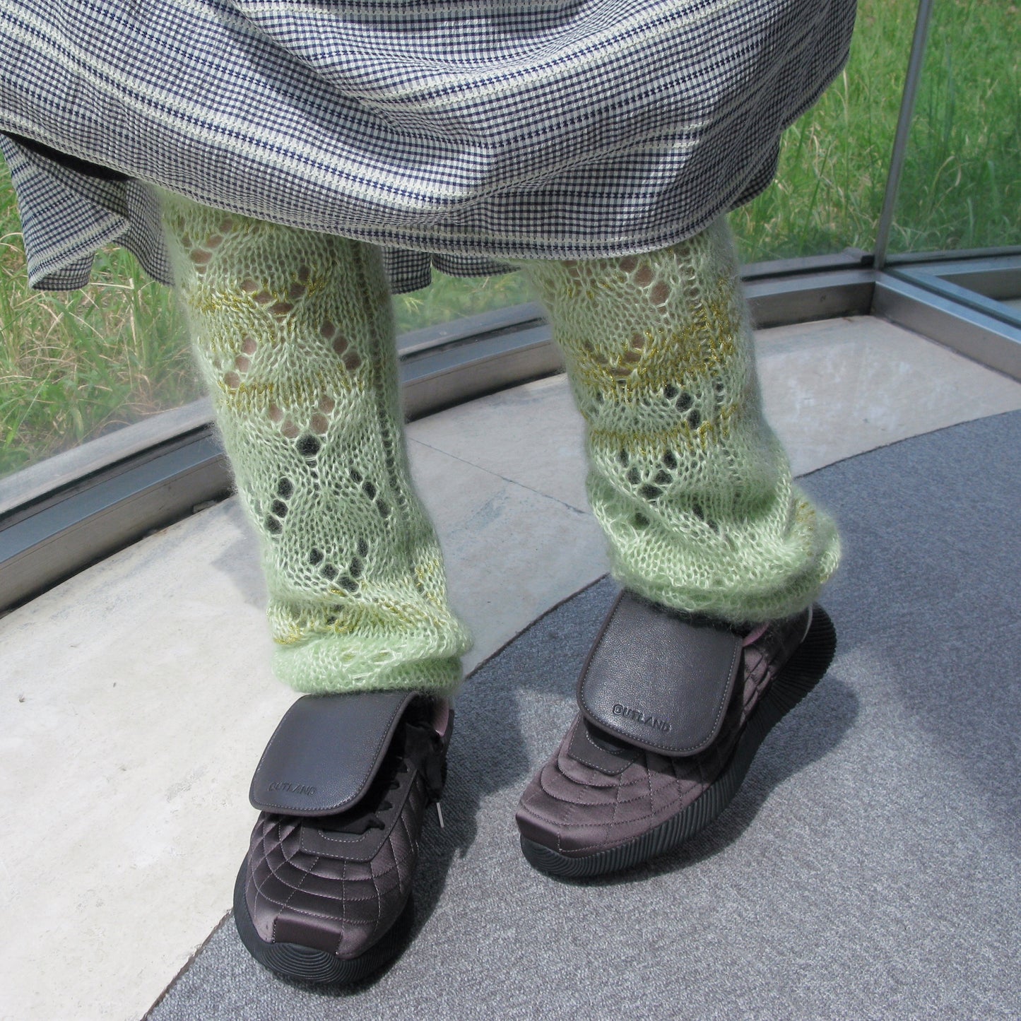 SEIKA silk mohair leg warmer / pale green / シルクモヘア レッグウォーマー