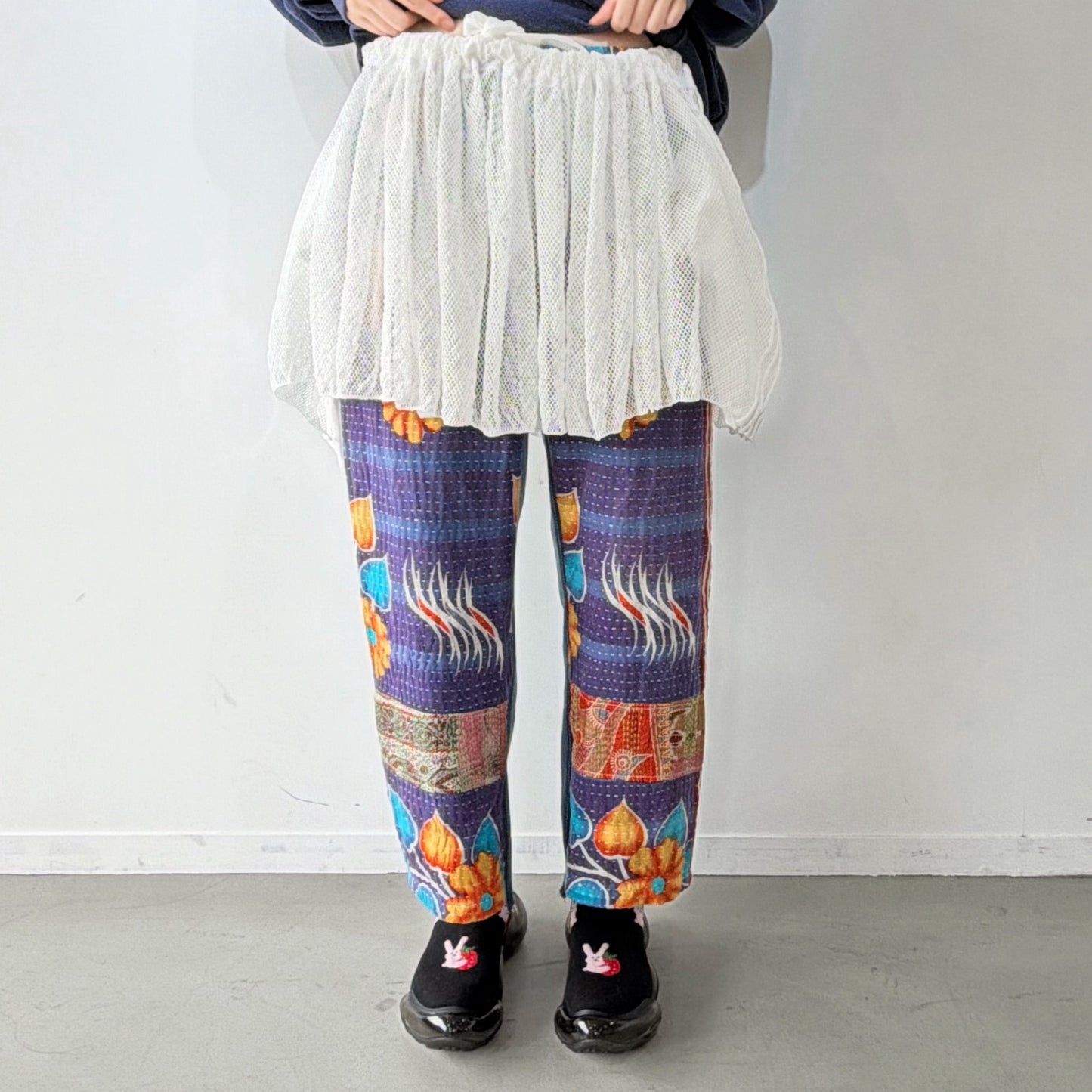 ONE-SIZE-FITS-HUMAN SKIRT / WHITE / メッシュニットスカート
