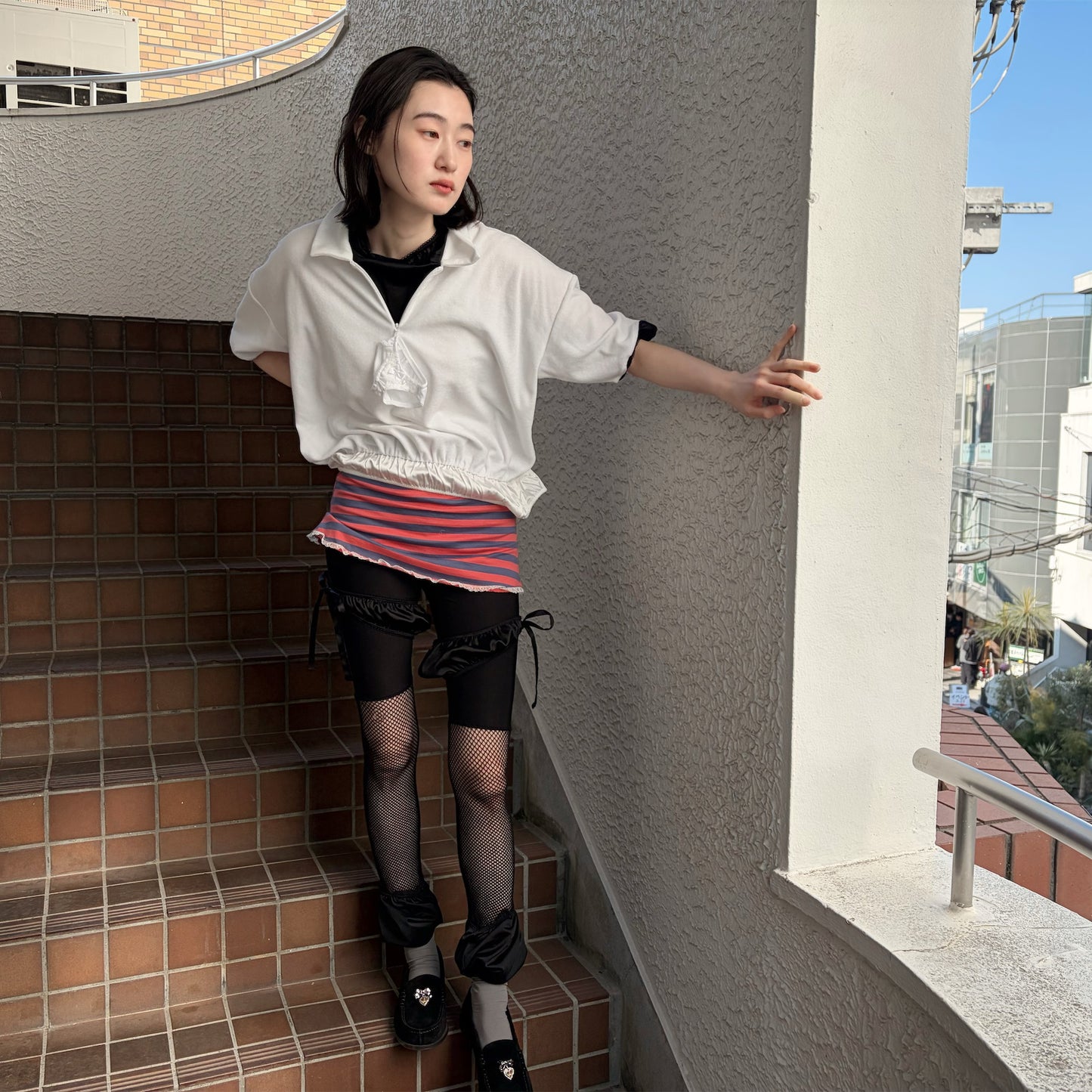 GYM UNIFORM TOPS WITH PANTY / WHITE / ジムユニフォームトップ