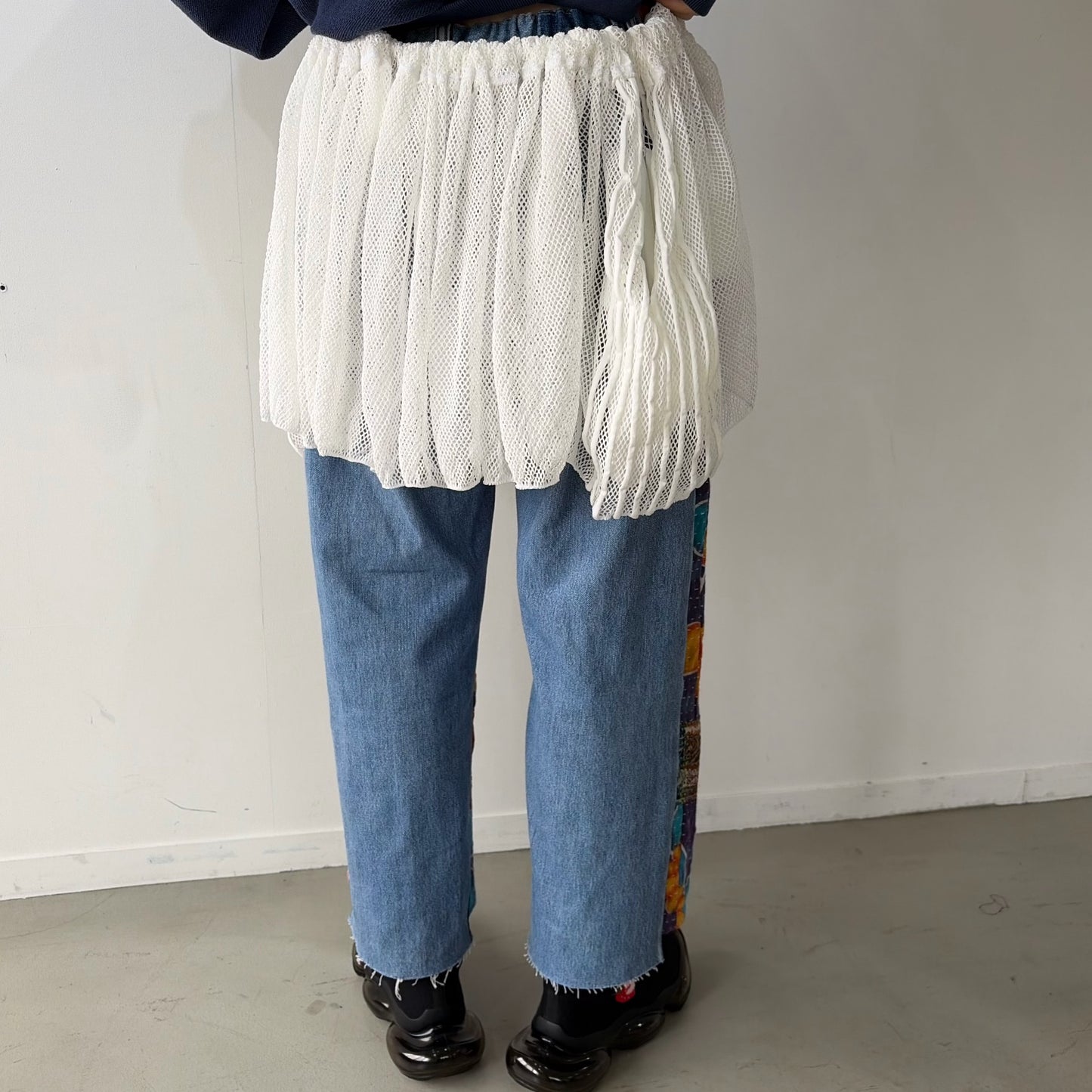 ONE-SIZE-FITS-HUMAN SKIRT / WHITE / メッシュニットスカート