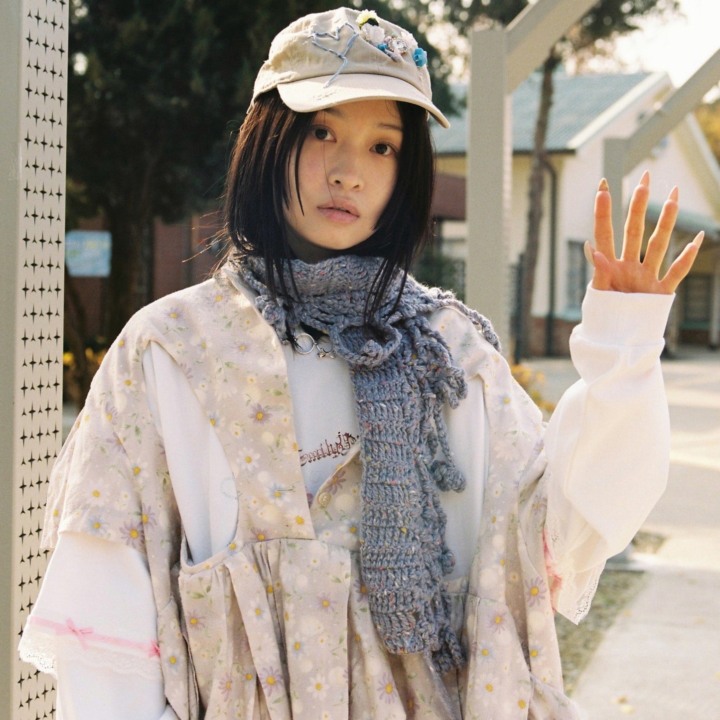 necklace scarf / Purple / ハンドニットネックレススカーフ