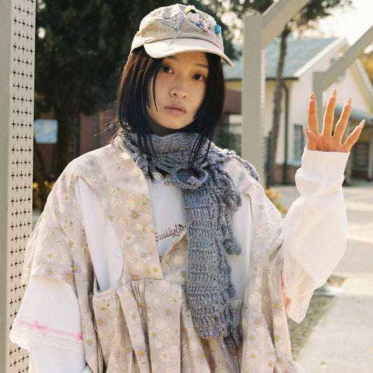 necklace scarf / Purple / ハンドニットネックレススカーフ